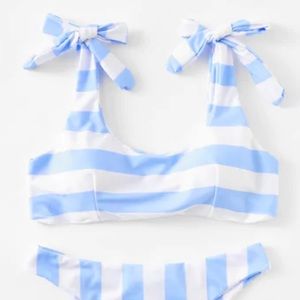 Stripped two piece bikini suit